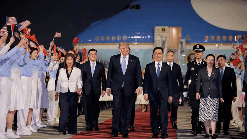 Trump receives grand red-carpet welcome after arriving in Beijing