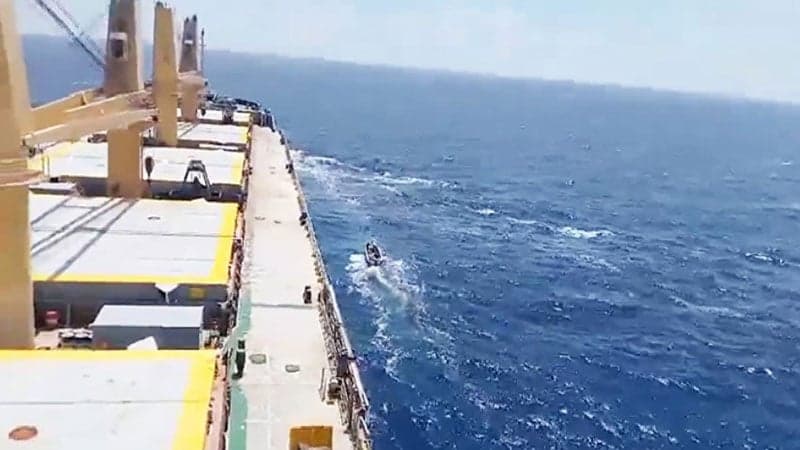 MV Abdullah being taken elsewhere once again