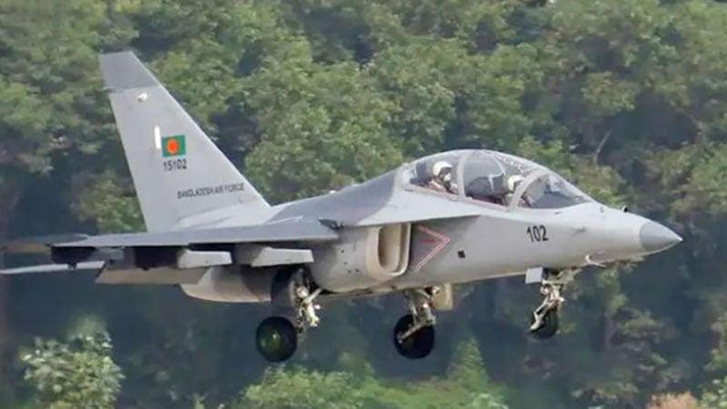 Air Force training fighter jet crashes in Chattogram, 2 pilots rescued