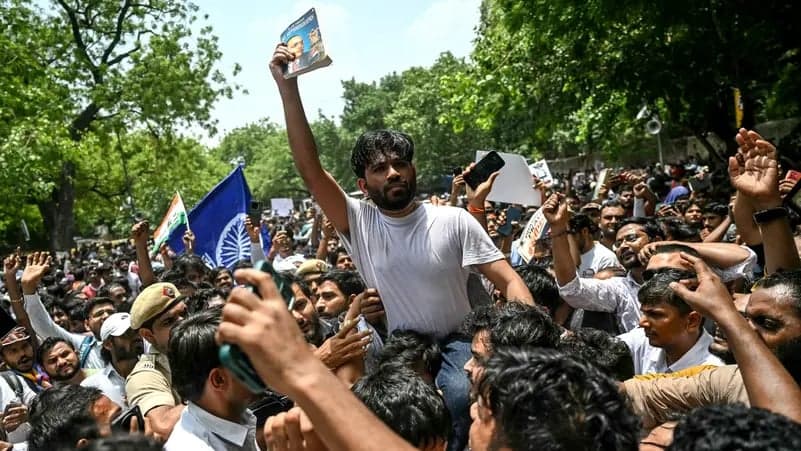 India's 'Cockroach Janata Party' holds first protest in Delhi