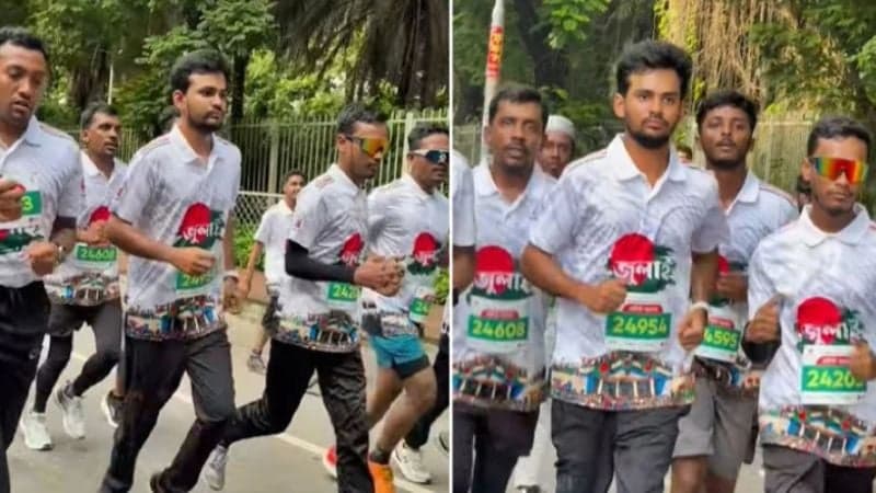 Asif Mahmud joins marathon held to commemorate July Uprising