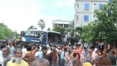 Six killed, 10 injured as bus ploughs into roadside crowd in Bogura
