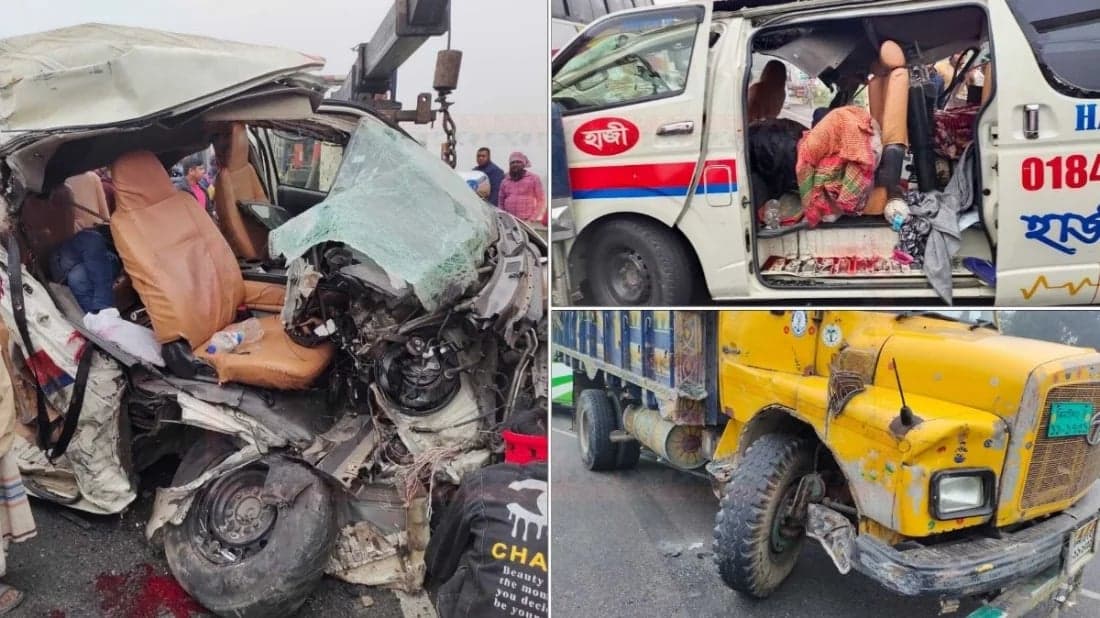 3 killed in truck-ambulance collision in Faridpur 