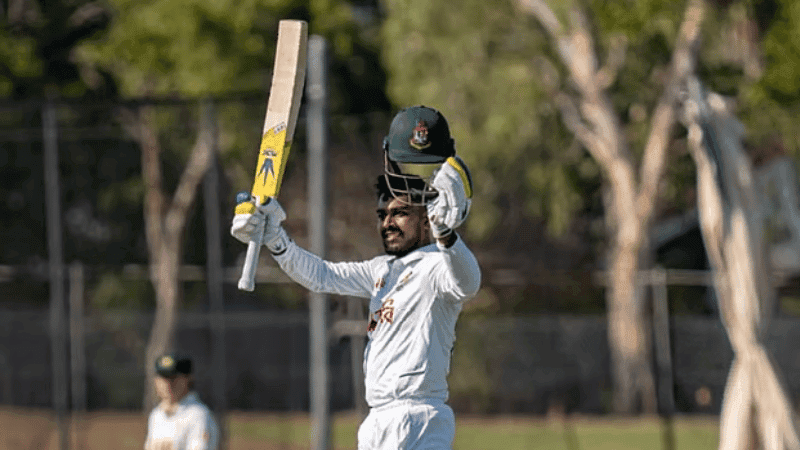 Miraz's brilliant ton gives Bangladesh firm grip on Day 1 of Warm-up match