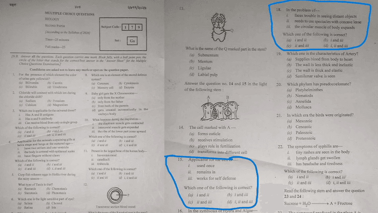 Errors found in HSC Biology question paper after Chemistry
