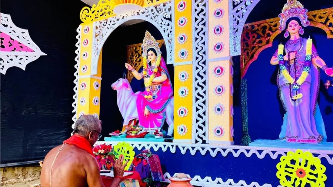 Durga Puja begins at historic Sreemangal temple with Shasthi Puja