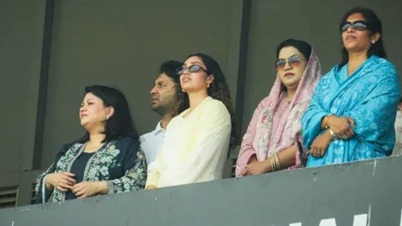Zaima Rahman at Mirpur stadium to watch Bangladesh match