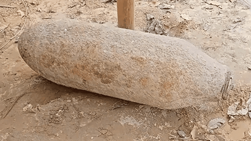 Clothes washed on Bomb mistaken for stone for 10 years