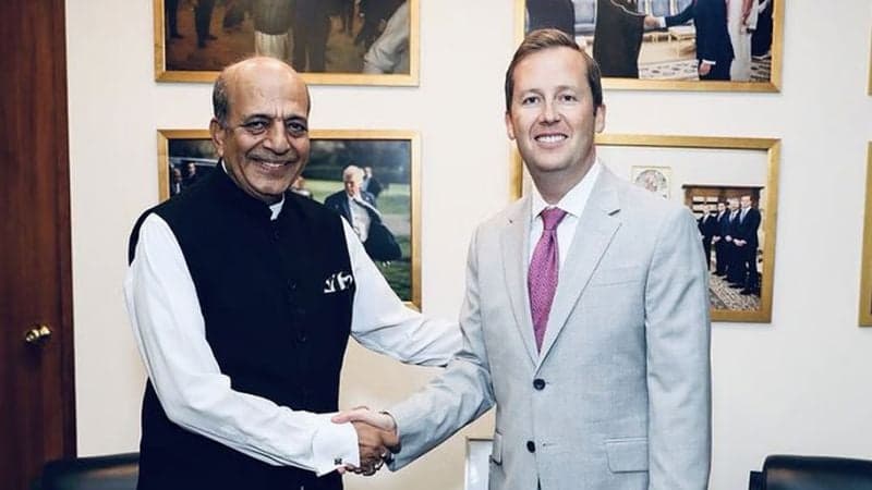 US envoy Sergio Gor greets Trivedi on joining Dhaka mission