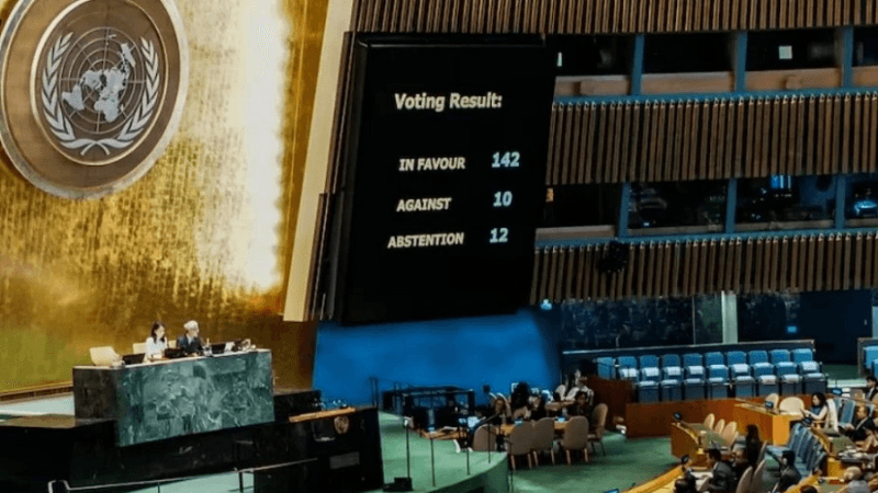 UN General Assembly passes resolution for independent Palestinian state