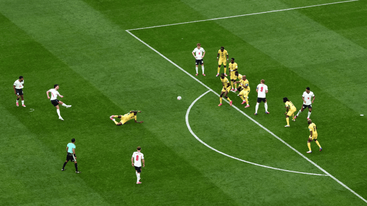 England, Ghana even at halftime