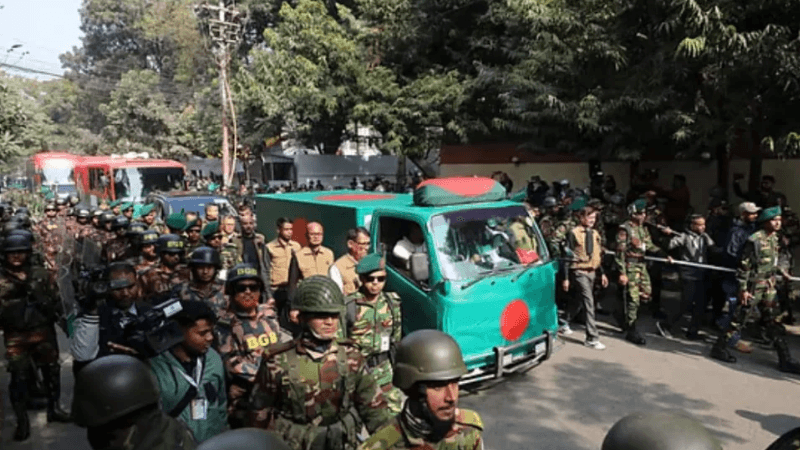 Khaleda Zia’s body en route to Jatiya Sangsad Bhaban 