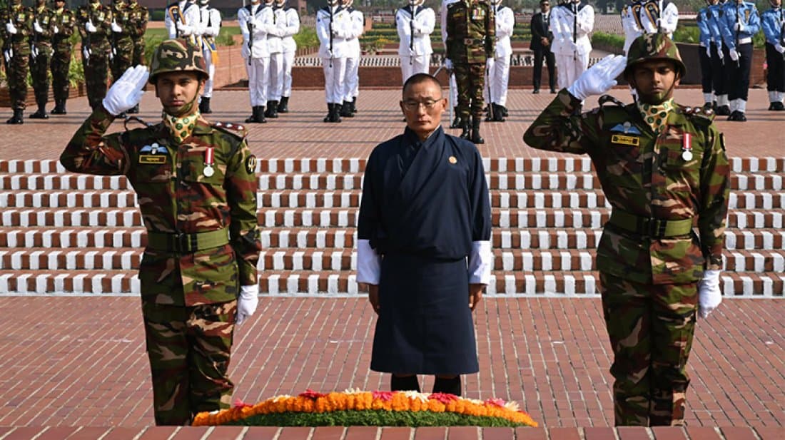 Bhutanese PM pays homage to Liberation War martyrs in Savar