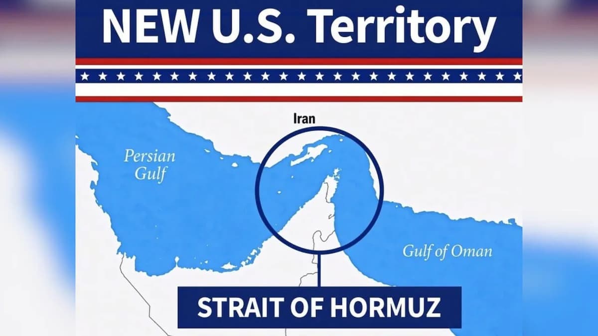 Trump again labels Strait of Hormuz as 'new US territory' on map