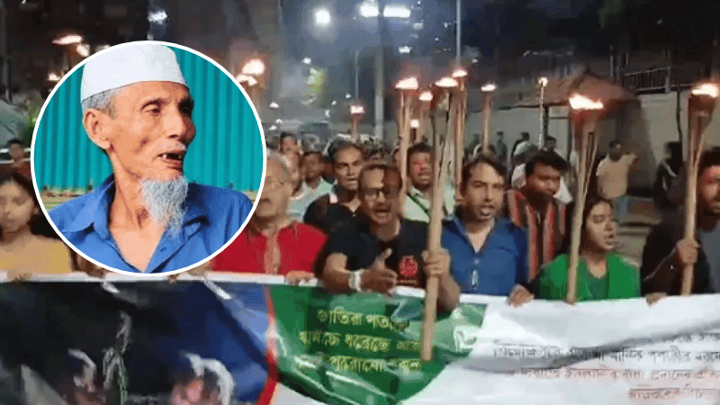 Torchlight procession protests obstruction on freedom fighter Manik Pashari’s burial