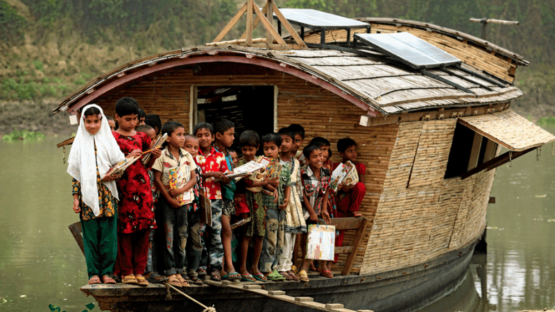 UNESCO award for floating schools in Chalanbeel wetland