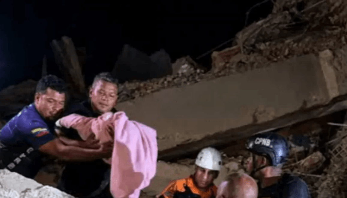 18-day-old baby rescued from rubble of Venezuela quake