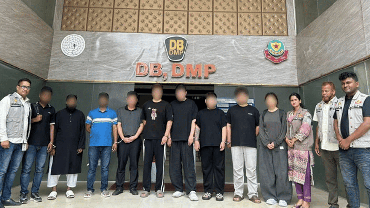 Six Chinese among nine arrested over online gambling, cyber fraud in Dhaka