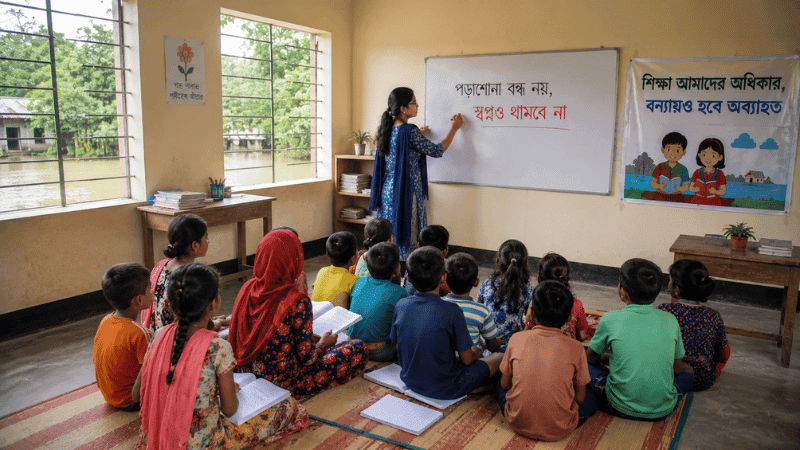 Let children's education not be interrupted by floods