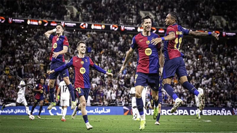 Barcelona thrash Real 5-2 to lift Spanish Super Cup