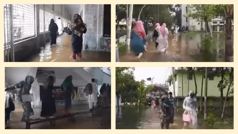 Exam center submerged in Cumilla