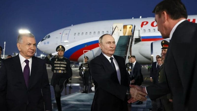 Putin arrives in Uzbekistan on 3rd foreign trip of his new term