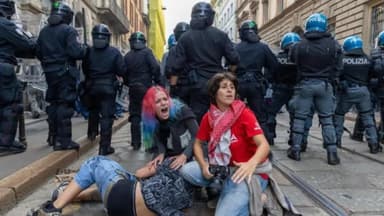 Thousands protest in Italy under heavy security