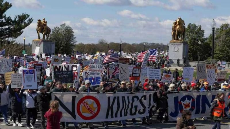Millions rally across US in ‘No Kings’ protests against Trump