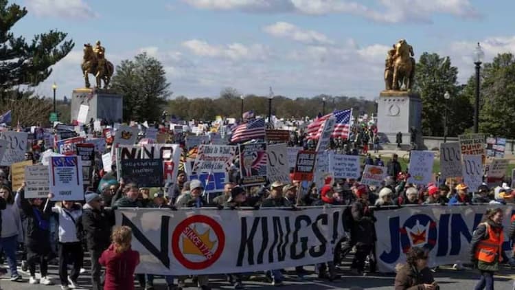 Millions rally across US in ‘No Kings’ protests against Trump