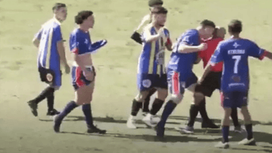 Brazilian footballer breaks referee's facial bone with headbutt after red card