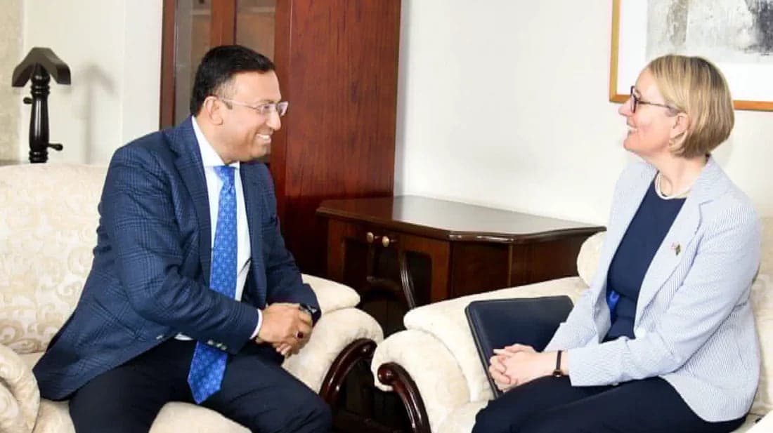 British High Commissioner Sarah Cooke meets State Minister Humayun Kabir