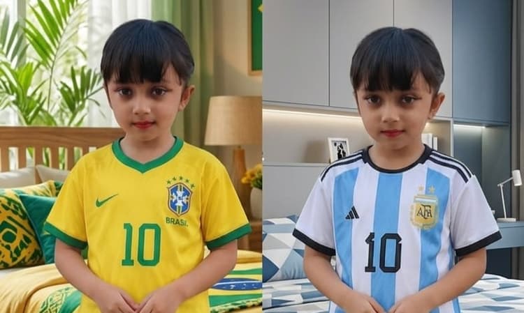 Brazil-Argentina football craze in the innocent hearts of children