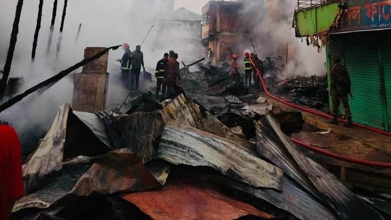 Fire guts 35 shops in Khagrachhari's Dighinala market
