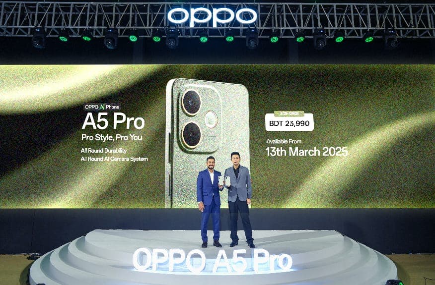 OPPO A5 Pro launched in Bangladesh with premium durability and features