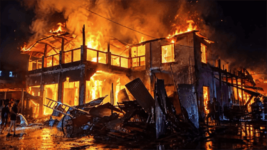 Historic cinema hall, 20 shops gutted in Mymensingh fire