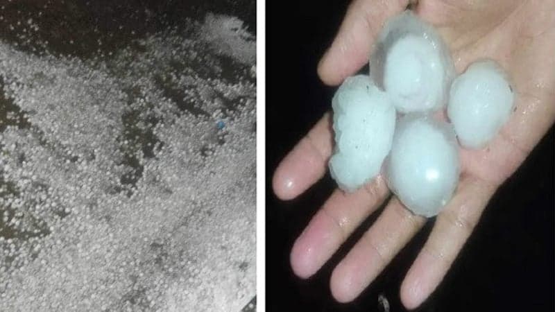 Hailstorm in capital at midnight