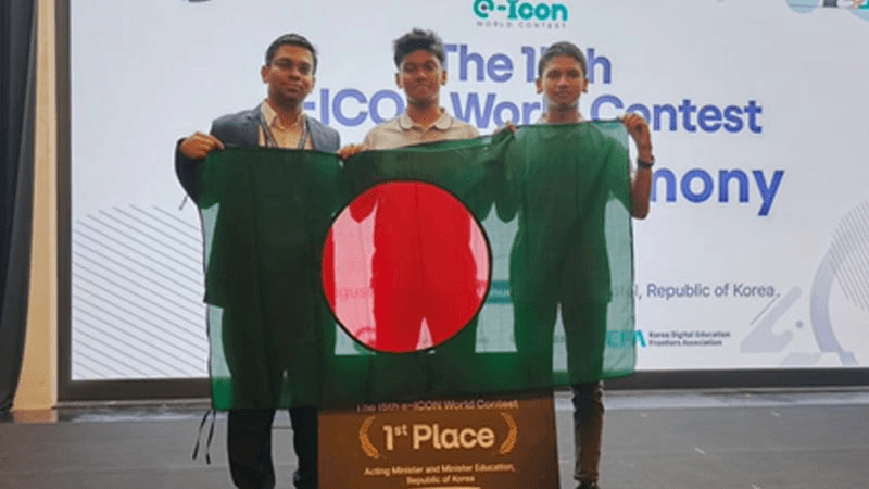 Bangladeshi duo tops International e-ICON Competition in South Korea