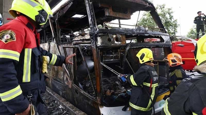 At least 25 burnt to death as school bus catches fire in Thailand