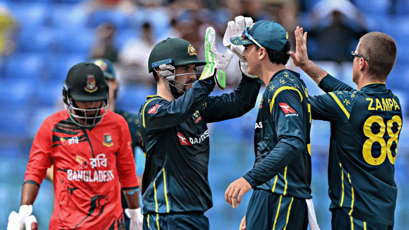 Australia bundle Bangladesh for 131 in T20 series opener