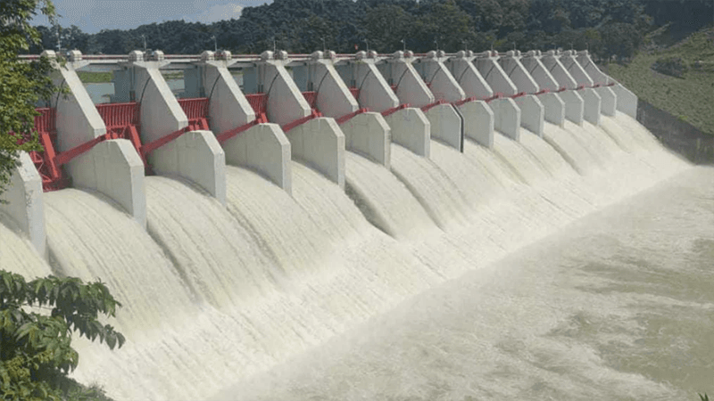 Rising water forces opening of 16 sluice gates at Kaptai Lake