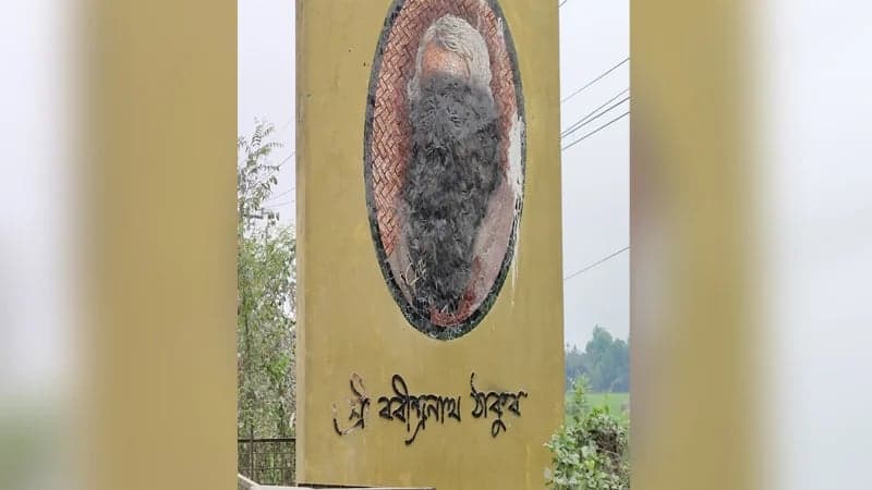 Rabindranath Tagore's mural in Kushtia smeared, vandalised