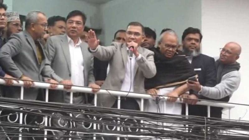Tarique Rahman visits to BNP central office in Nayapaltan
