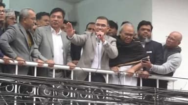 Tarique Rahman visits to BNP central office in Nayapaltan