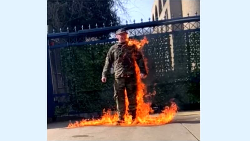 US airman sets himself on fire outside Israeli embassy in Washington