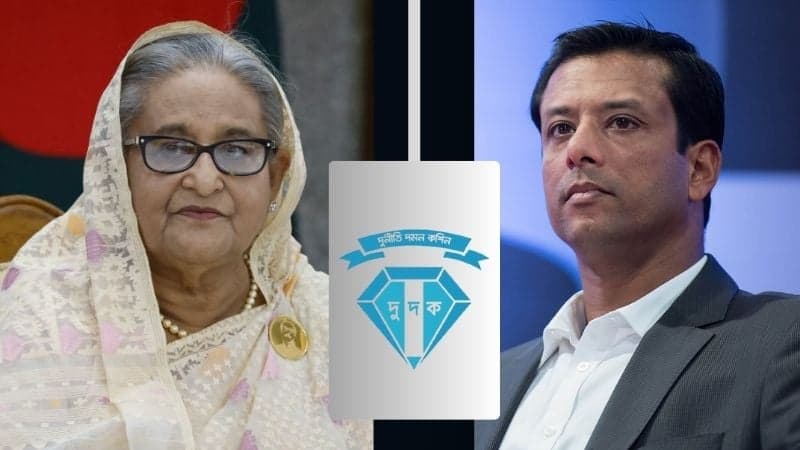 ACC begins investigation against Hasina, Joy over money laundering charges