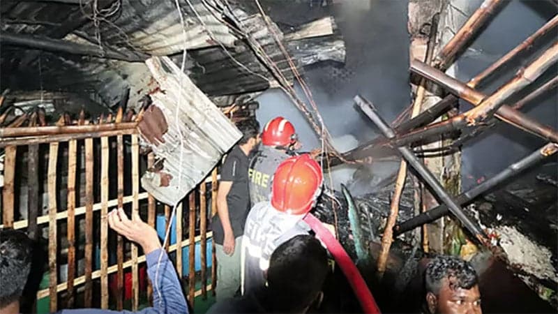 Fire damages 12 shops at Rajshahi New Market