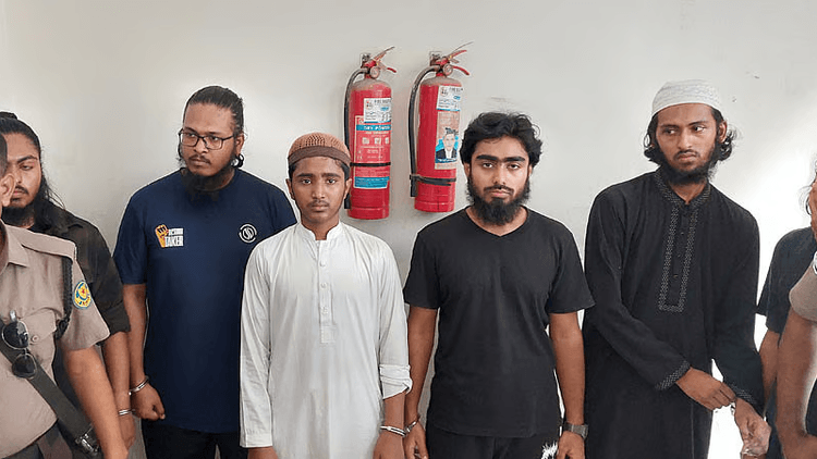 Six held on suspicion of militant links, placed on 3-day remand