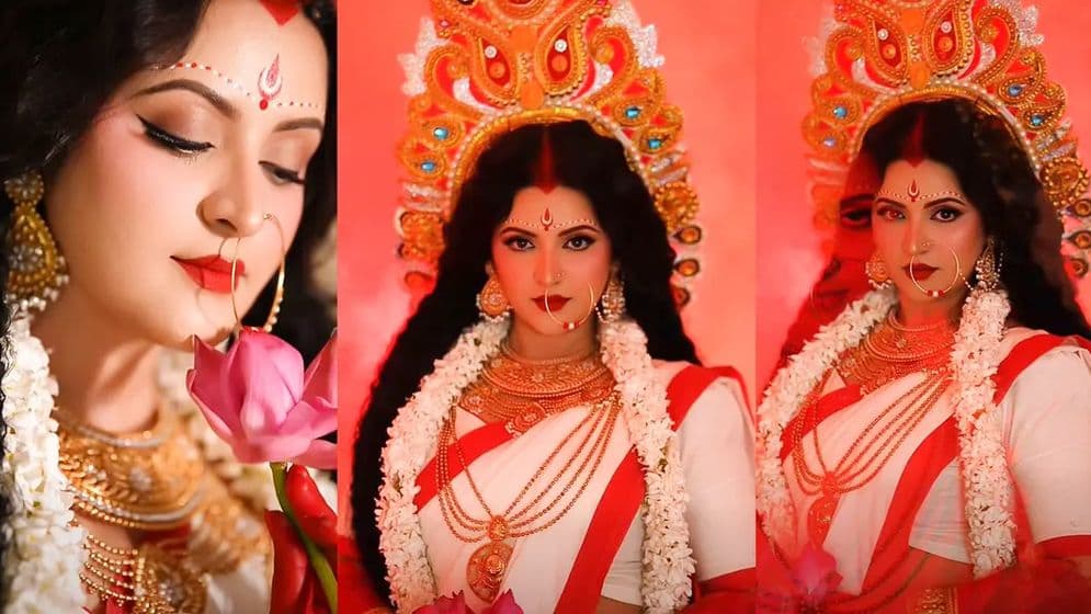  Pori Moni captivates in divine avatar of goddess Durga