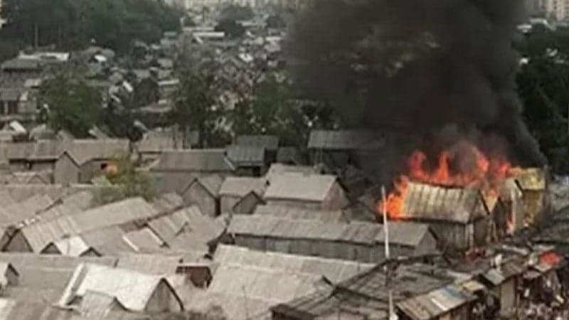 Godown slum fire under control