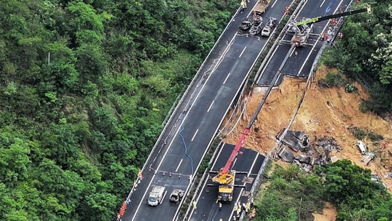 Death toll rises to 36 after road collapse in south China